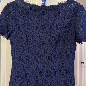 NWT SHANI blue, lace sheath holiday, cocktail, wedding, prom dress. Size 2.
